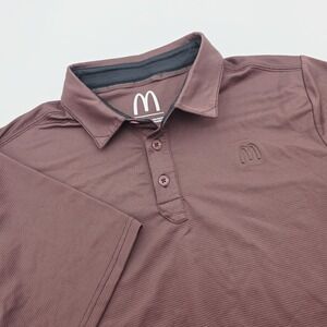 McDonald's Mens Medium Employee Maroon Performance Short Sleeve Polo Stretch